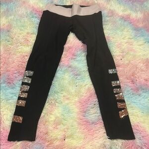 Stylish Kids Black Leggings with Glitter Accents